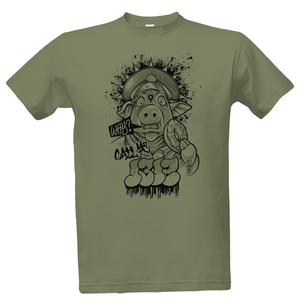 Tričko s potiskem Cop pig blk