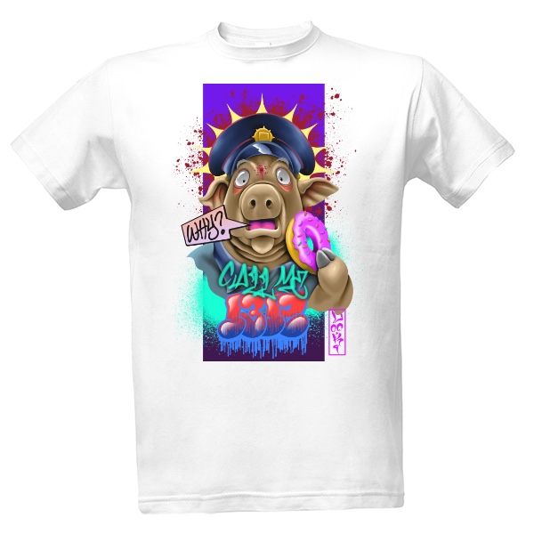 Tričko s potiskem cop pig color
