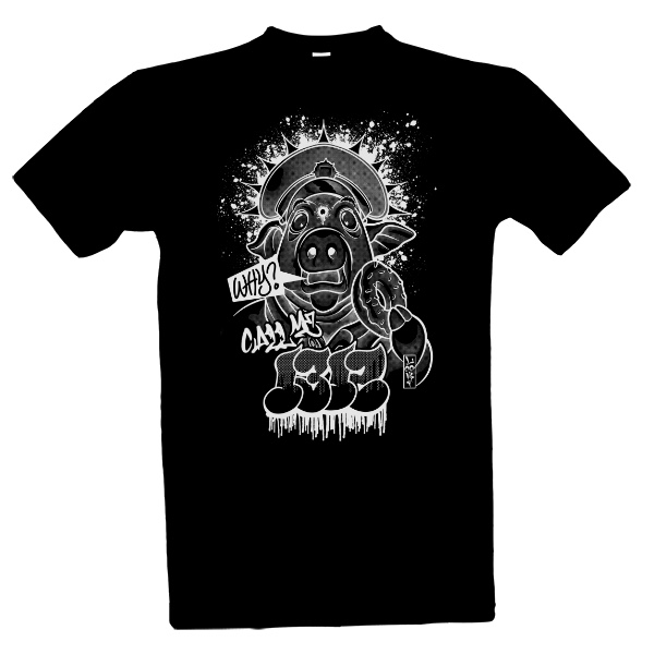 Tričko s potiskem Cop pig wh