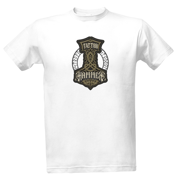 Tričko s potiskem Thor’s hammer white